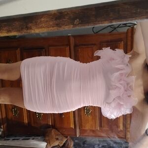 Elegant Pink Ruffled Dress